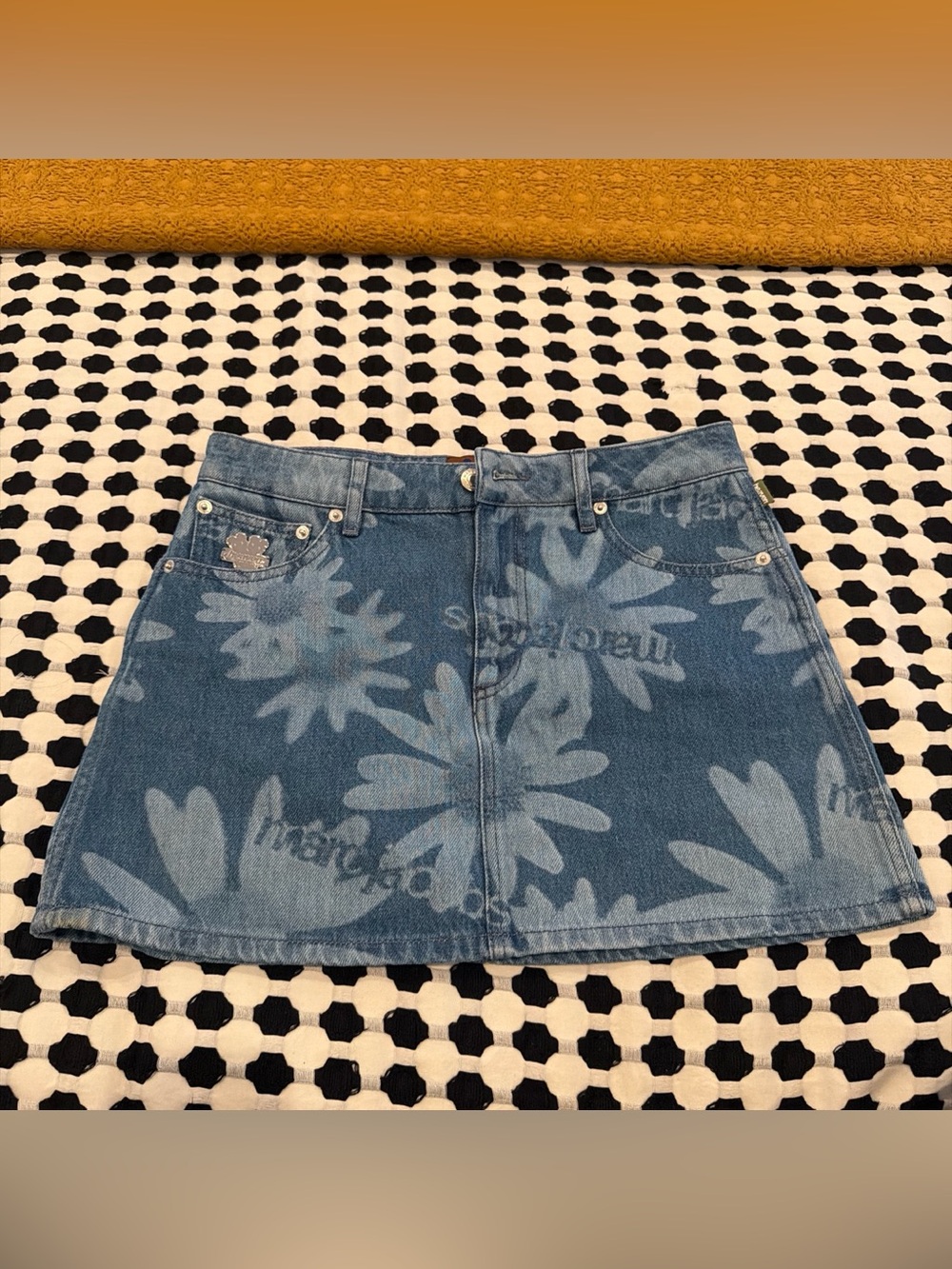 Marc Jacobs Heaven Floral Mini Denim Skirt Small